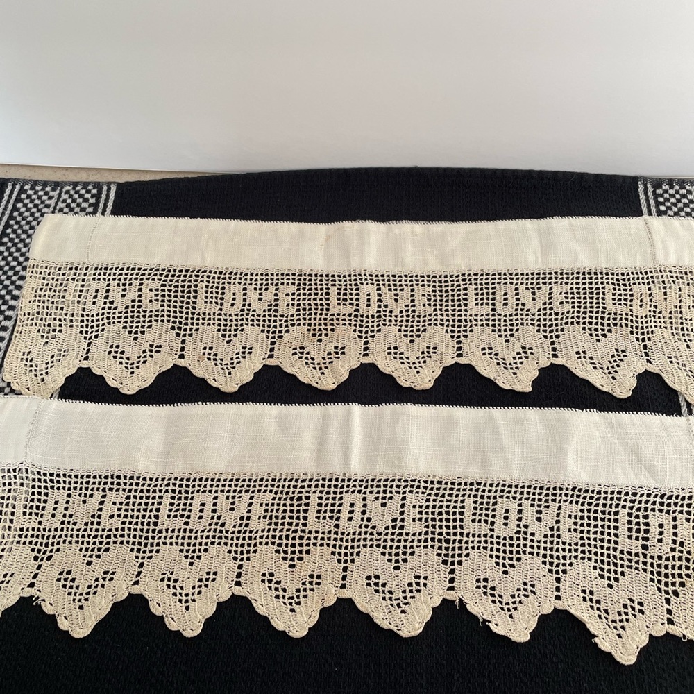 2 Crocheted ‘LOVE’ Edging strips
